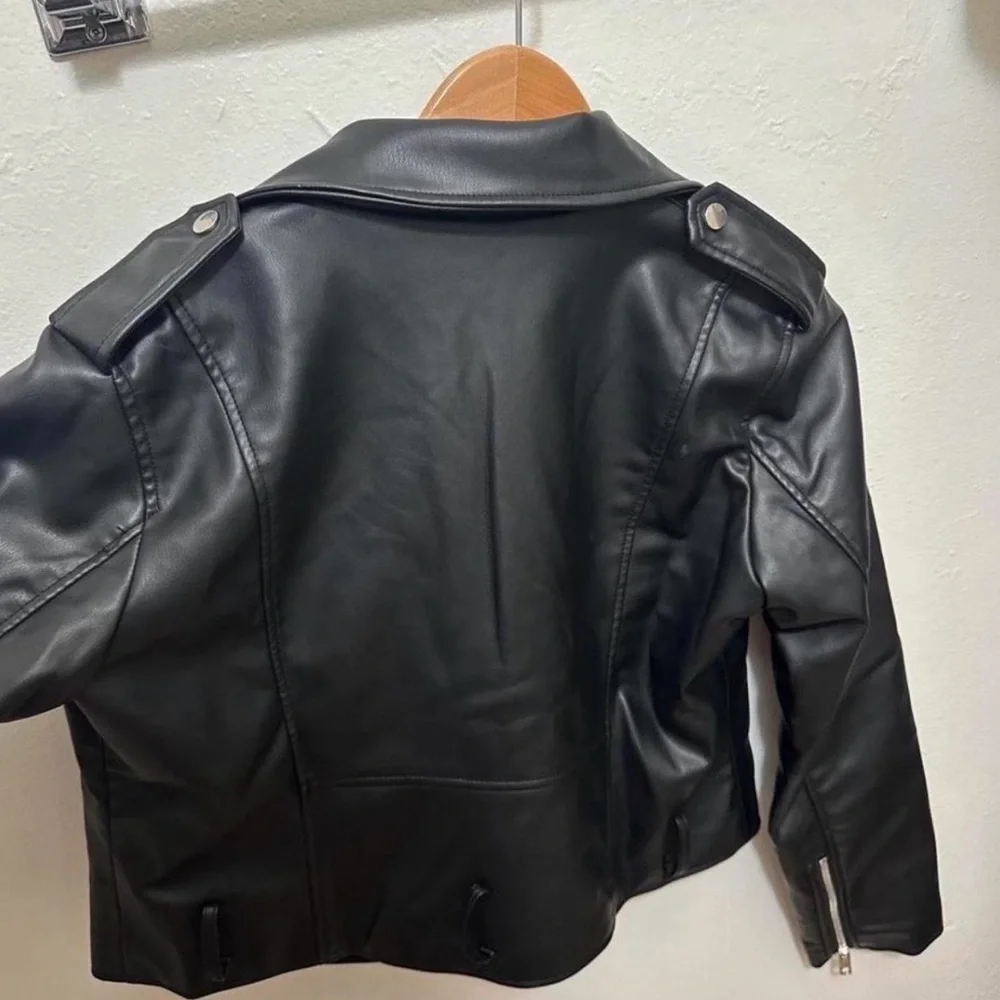 Zara Women's Black Faux Leather Biker Jacket - Large - Picture 3 of 6